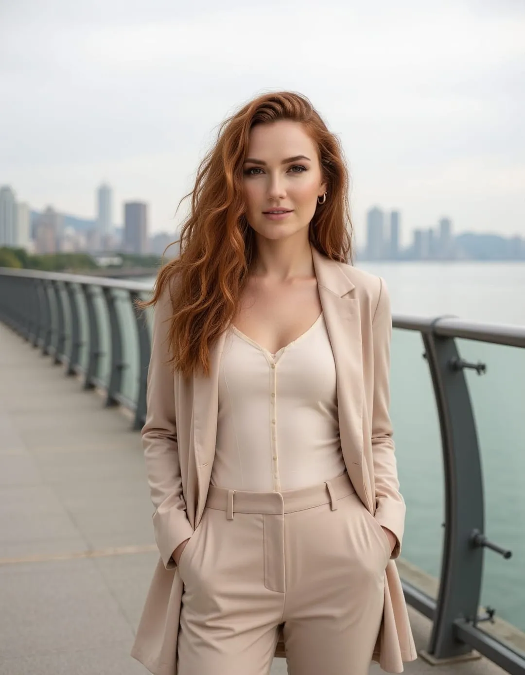 Relaxed outdoor lifestyle photo in a city setting at evening