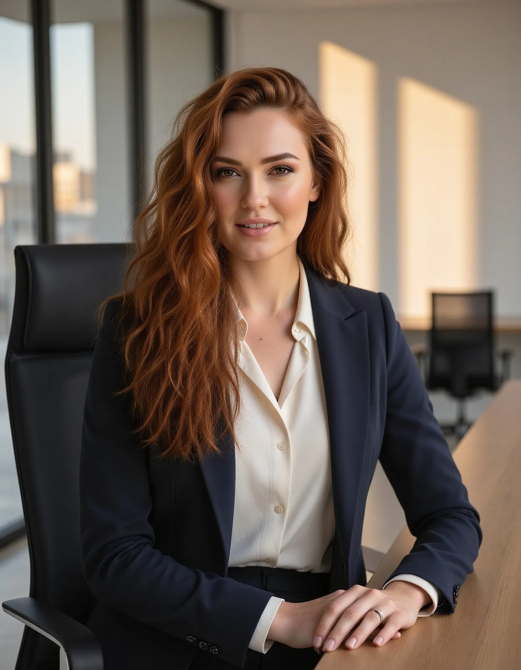 Seated executive portrait from StudioGenie